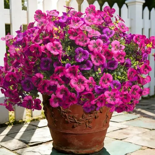 Grunyia Silk Pansies – Light Purple + Rose Red
